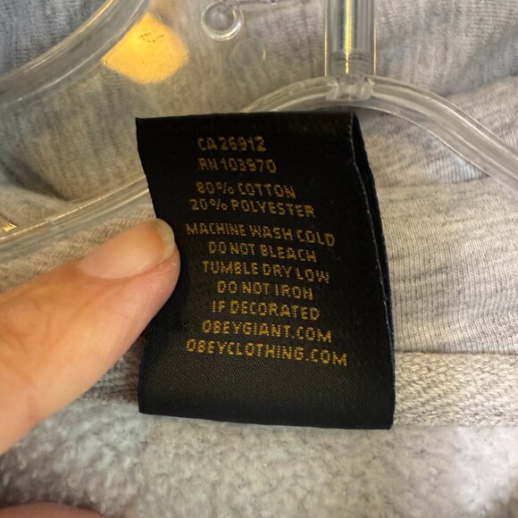 OBEY Hoodie \\ Gray w/ Elephants // Size Small \\ Hindu - Picture 9 of 10